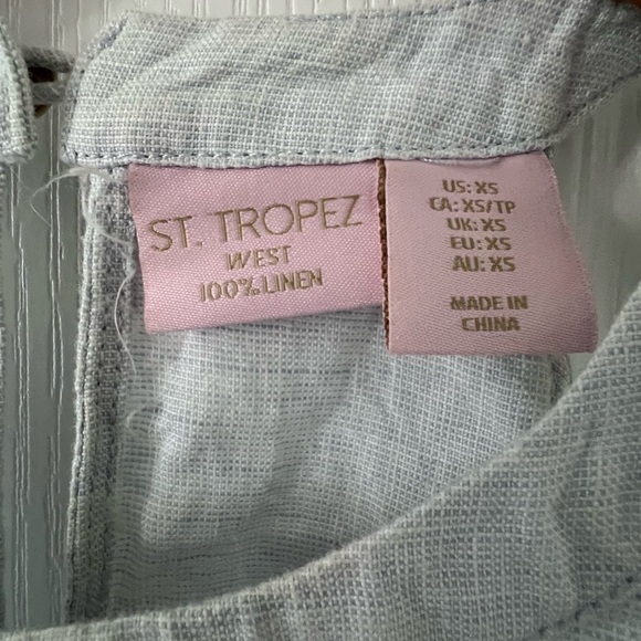 St. Tropez west 💯% linen dress. Single button closure in back.  Size XS - Picture 3 of 7